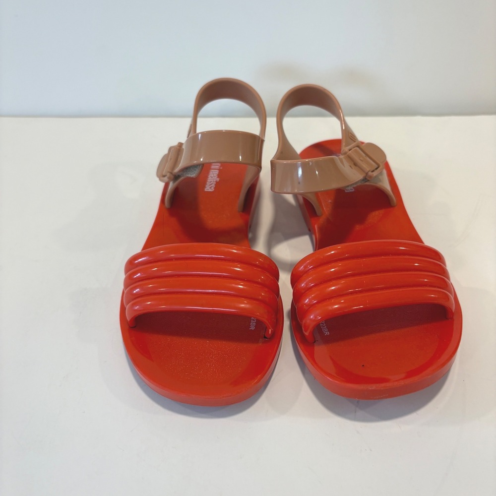 Mini Melissa Red Tan Jelly Sandals Toddler‎ Girls Size 11 US 07GR23BR Brazil
